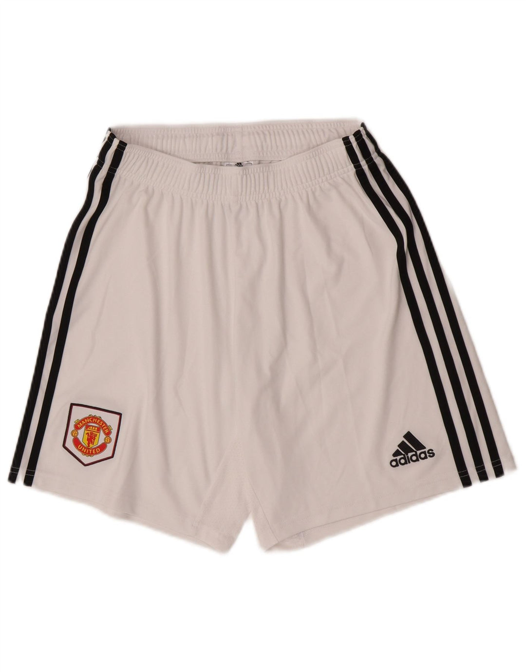 Pantaloni scurți sport pentru bărbați Adidas Manchester United, poliester alb mediu