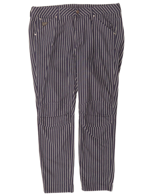 Pantaloni casual subțiri G-Star pentru femei L30 L28 bleumarin cu dungi Poliester