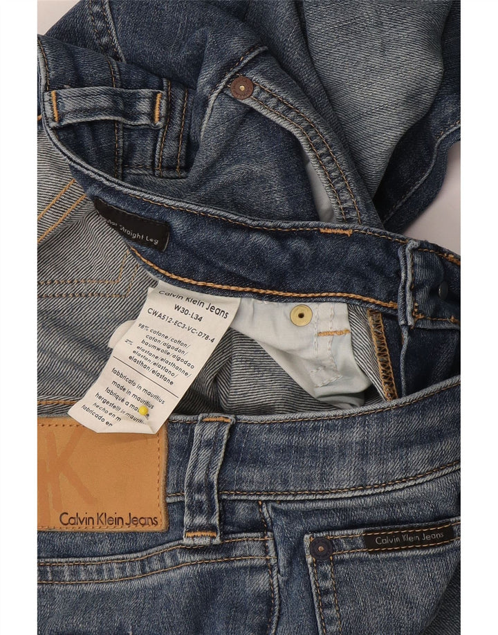 Blugi drepti pentru femei Calvin Klein L30 L34 Bumbac albastru