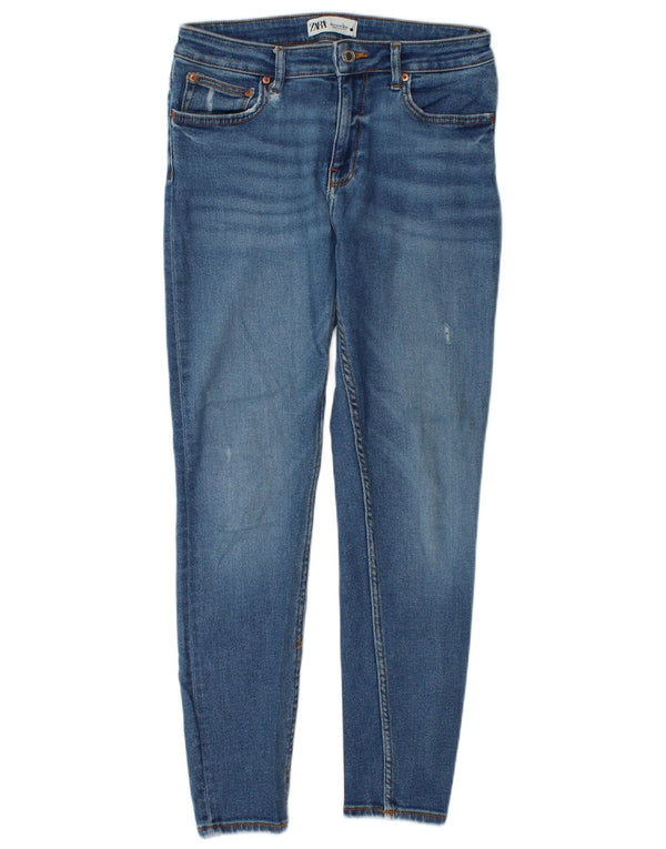 Blugi skinny distressed pentru femei Zara EU 42 Large W32 L29 Blue Bumbac