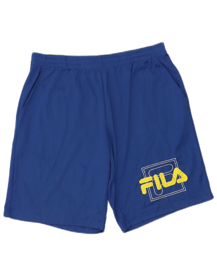 Pantaloni scurți de sport cu grafică FILA pentru bărbați, mari, albastru, poliester