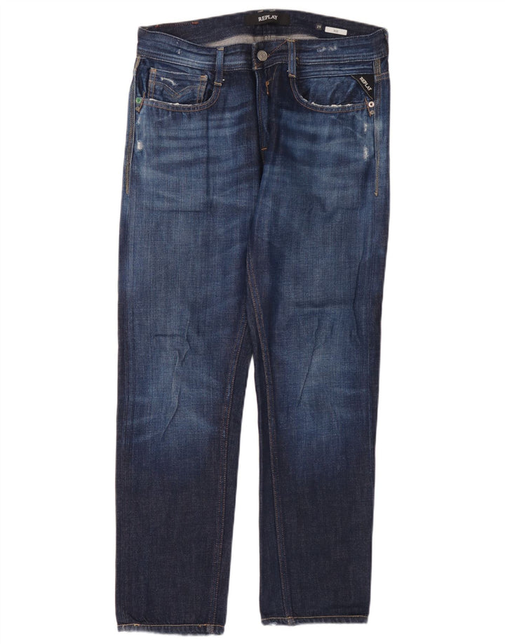 Replay Rob Straight Jeans pentru bărbați W29 L30 Blue Bumbac