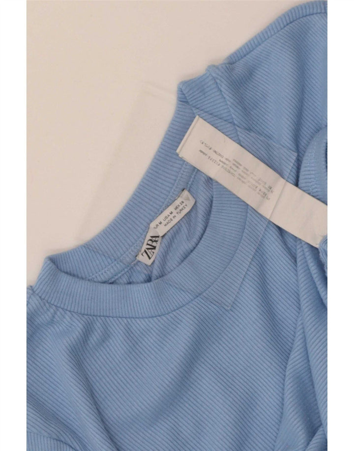 Bluză Crop Top Femei Zara UK 12 Medium Blue Poliester
