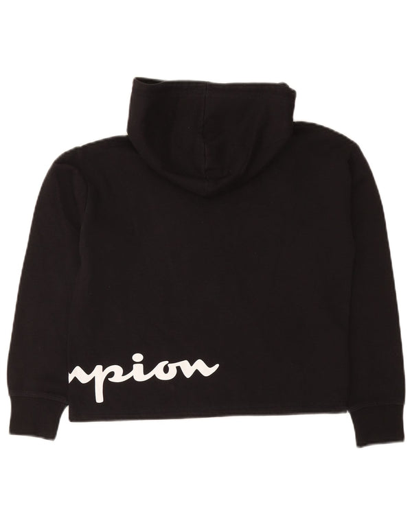 Pulover pentru băieți Champion Crop Graphic Hoodie 9-10 ani, mediu, negru, bumbac