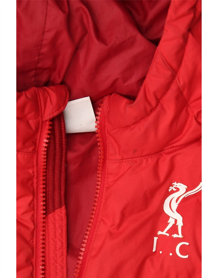 Jachetă căptușită cu glugă Nike pentru băieți 12-13 ani, mare, roșu, poliester color bloc