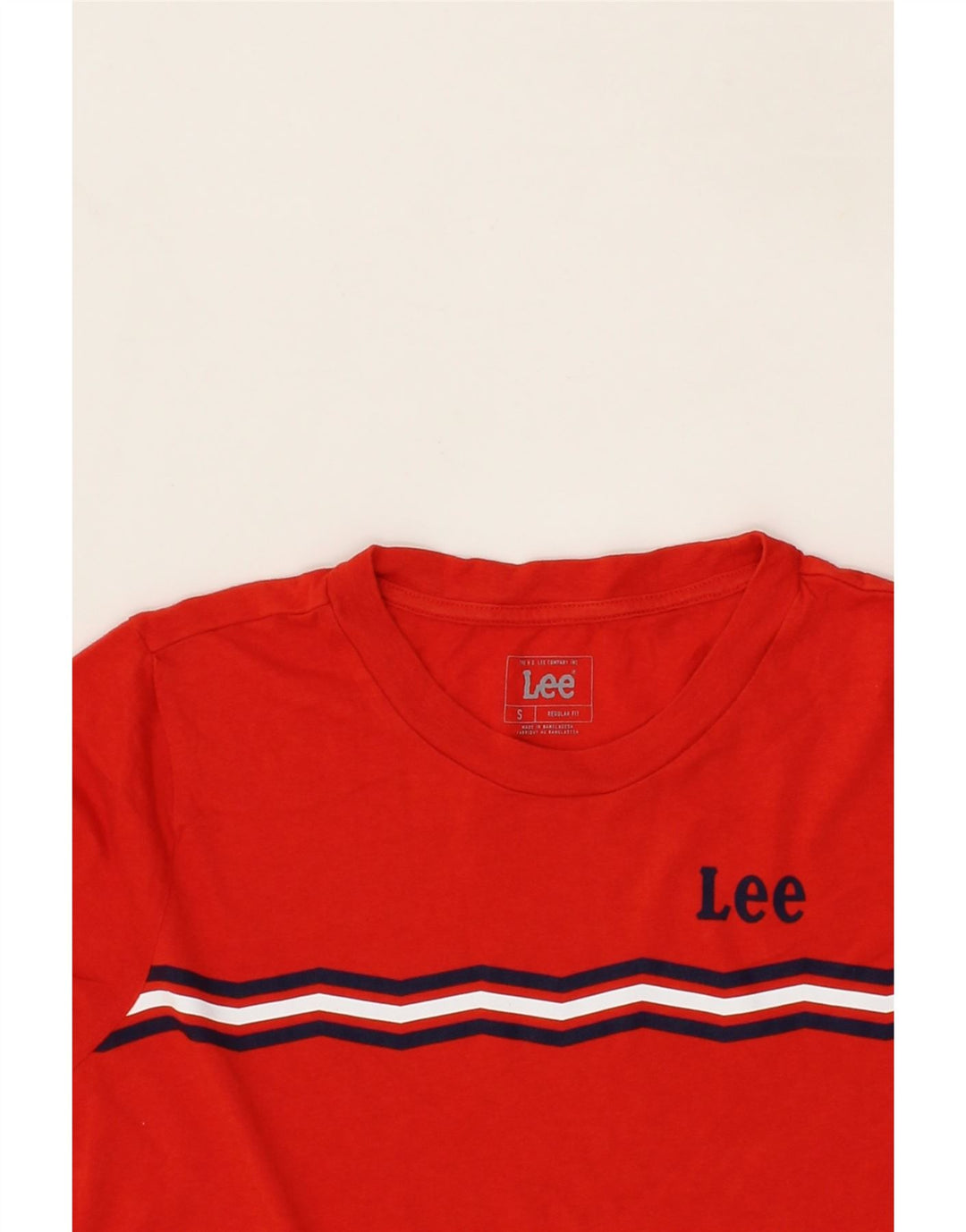 LEE Womens Regular Fit T-Shirt Top UK 10 Small Red Cotton Vintage Lee and Second-Hand Lee from Messina Hembry 