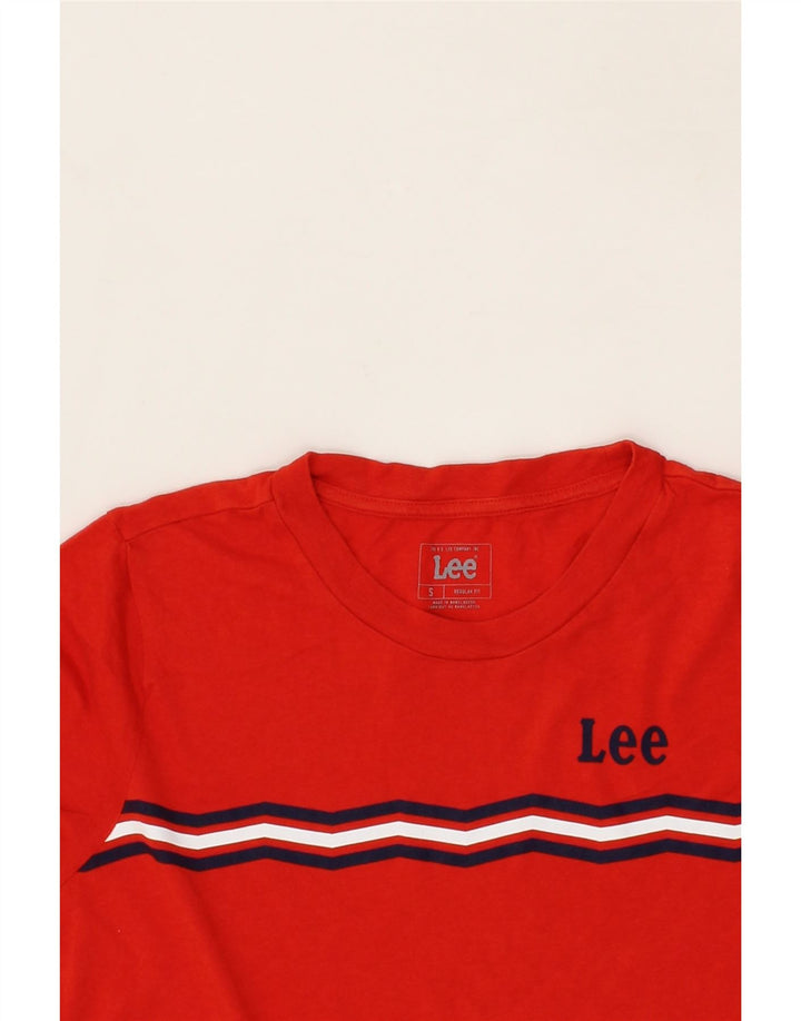 LEE Womens Regular Fit T-Shirt Top UK 10 Small Red Cotton Vintage Lee and Second-Hand Lee from Messina Hembry 