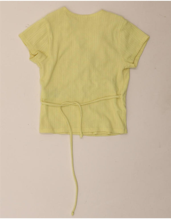 Top cardigan crop Wrap Levi's pentru femei UK 8 mic bumbac galben