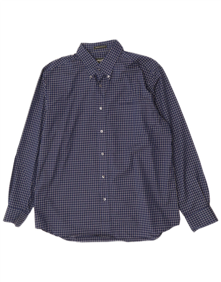 Cămașă pentru bărbați Eddie Bauer, mare din bumbac cu carouri bleumarin