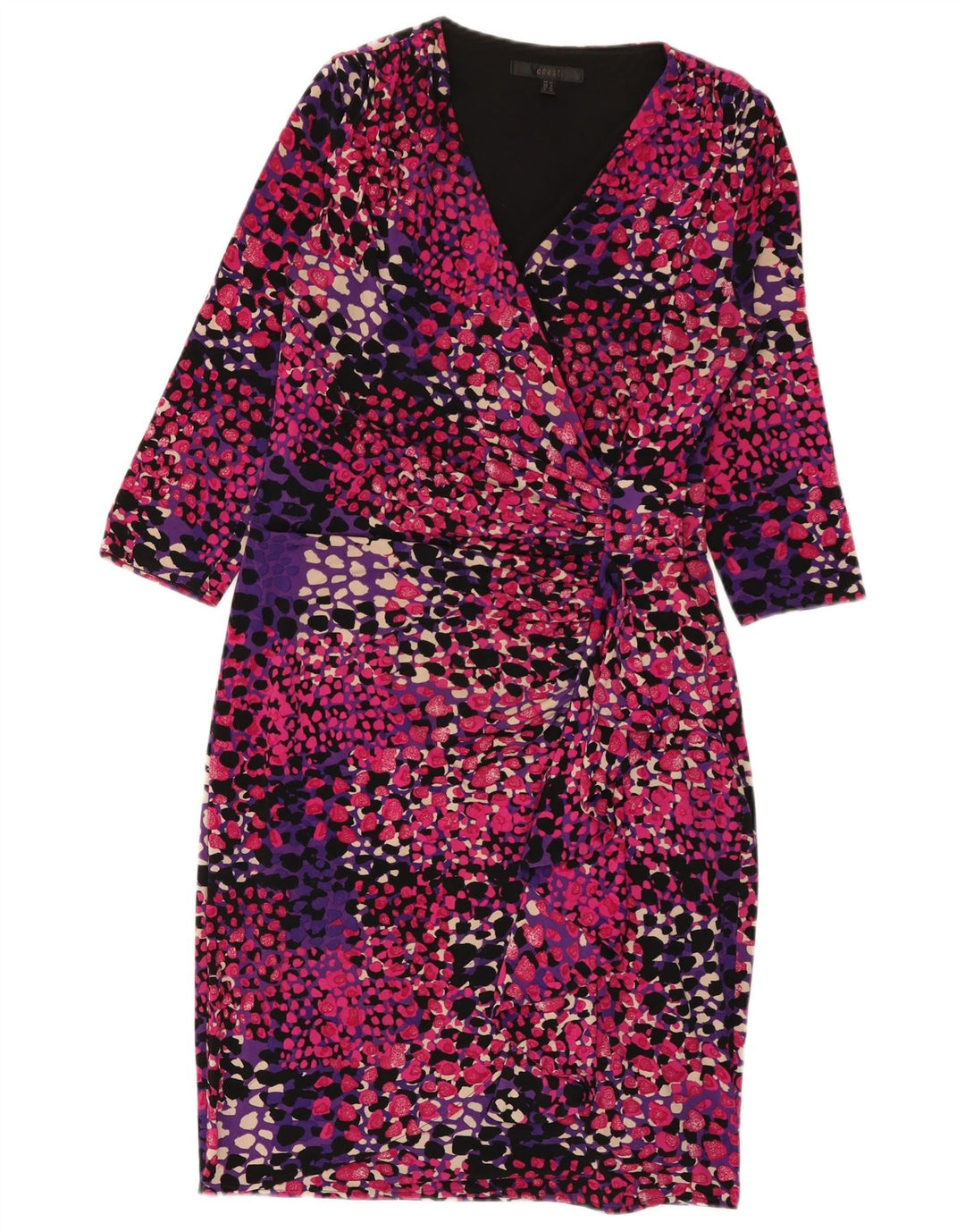 Rochie teacă pentru femei Coastă cu mâneci 3/4 UK 12 Medium Multicolore cu pete