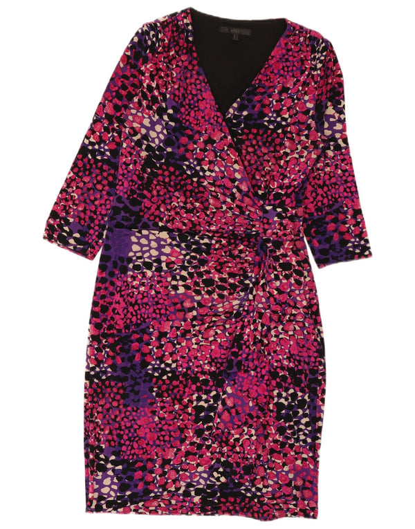 Rochie teacă pentru femei Coastă cu mâneci 3/4 UK 12 Medium Multicolore cu pete