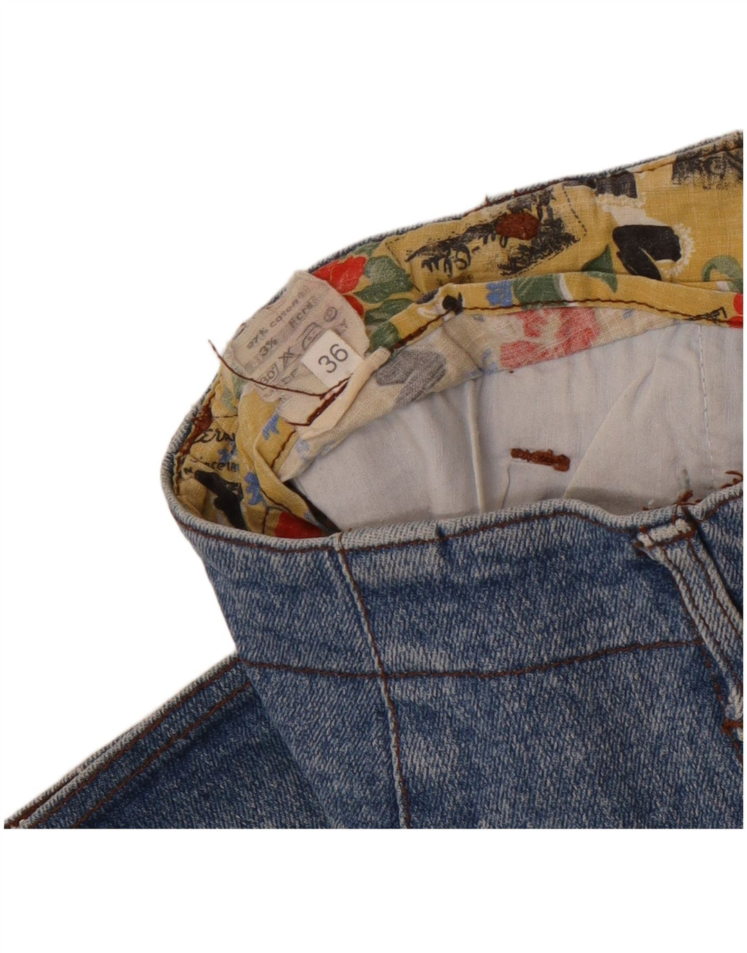 Fusta de blugi pentru femei cu fermoar IT 44 Medium W30 Bumbac albastru