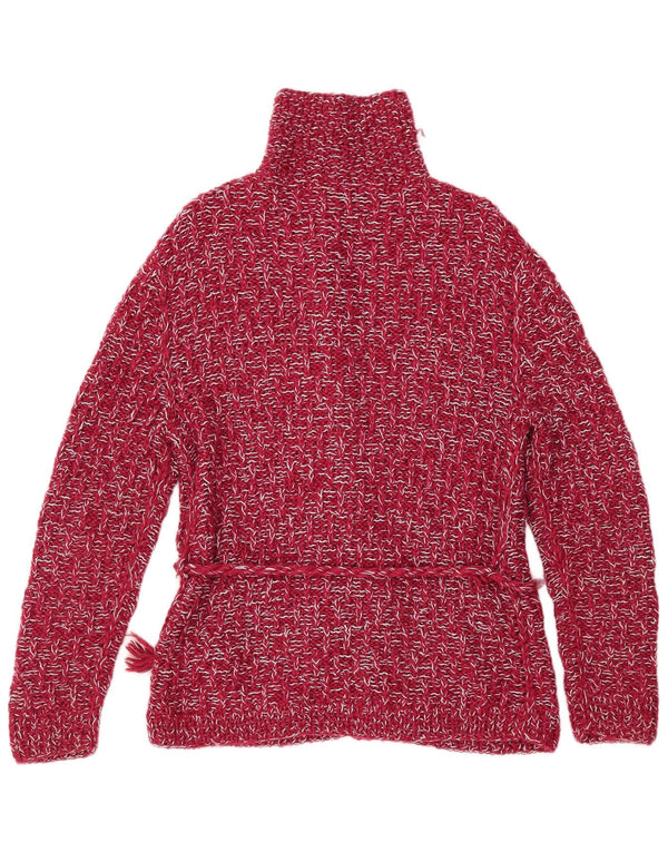 Pulover cardigan vintage pentru femei UK 18 XL roz cu pete