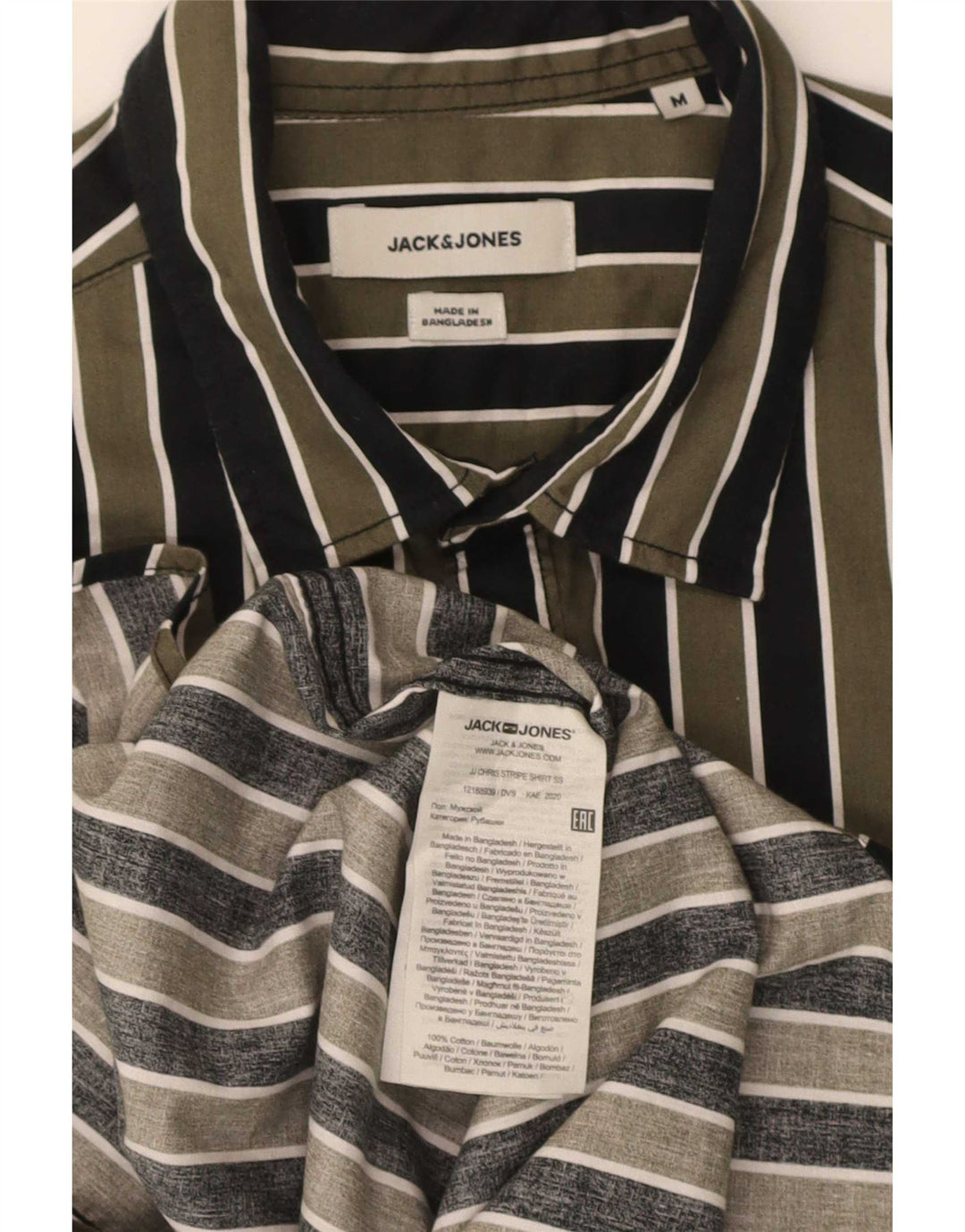 Cămașă Jack & Jones pentru bărbați, cu mânecă scurtă, în formă regulată, în dungi verzi medii