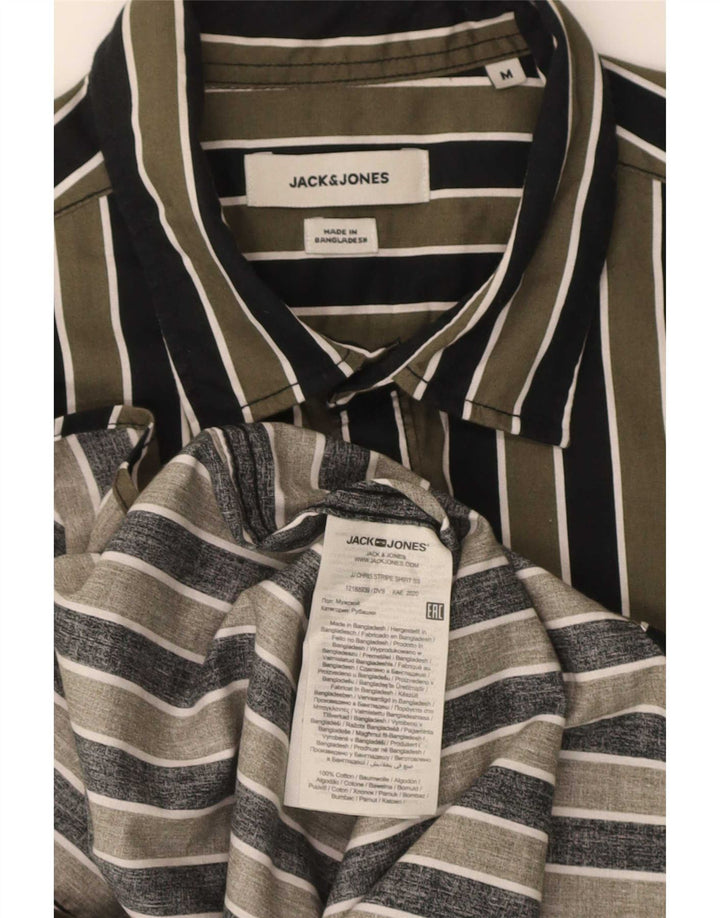 Cămașă Jack & Jones pentru bărbați, cu mânecă scurtă, în formă regulată, în dungi verzi medii