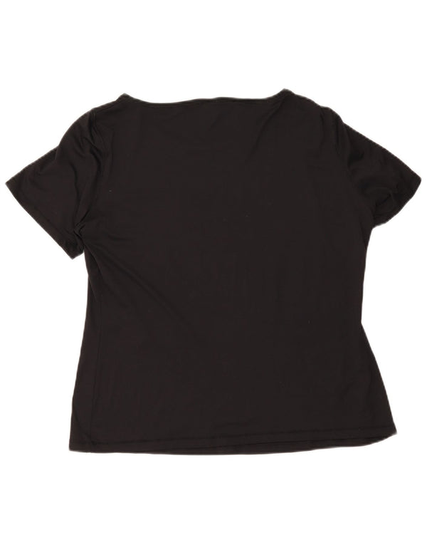 ELENA MIRO Tricou grafic Slim Fit Top UK 12 Medium Negru