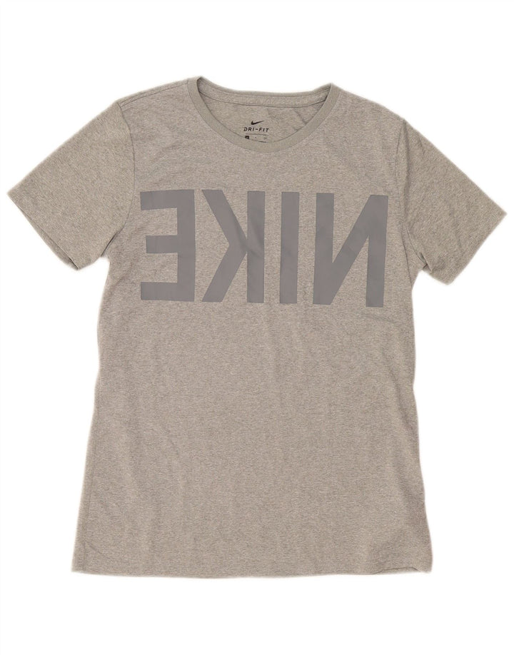 Tricou grafic Nike Dri Fit pentru bărbați Top mic, gri, poliester