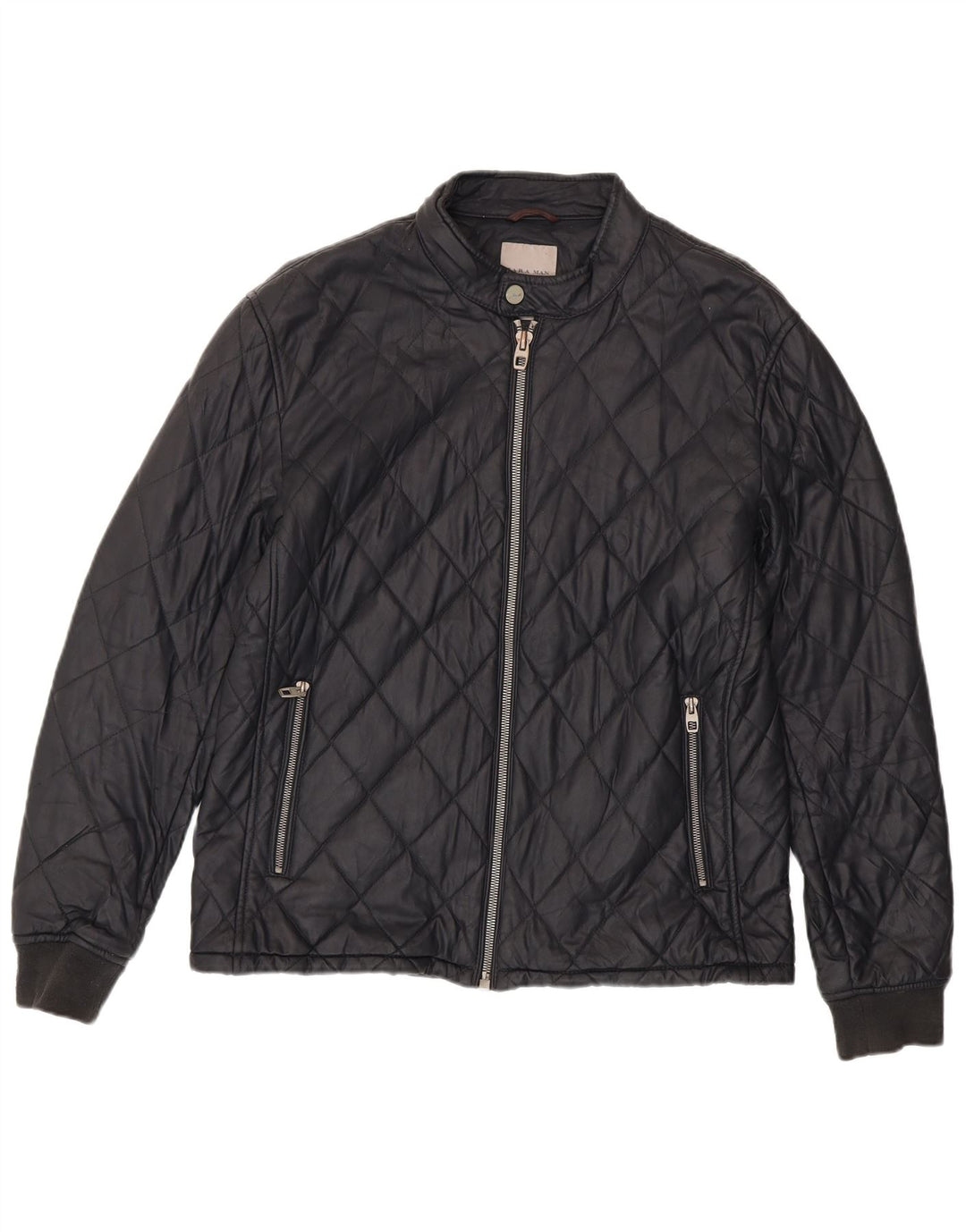 Jachetă matlasată pentru bărbați Zara UK 42 XL Poliester negru