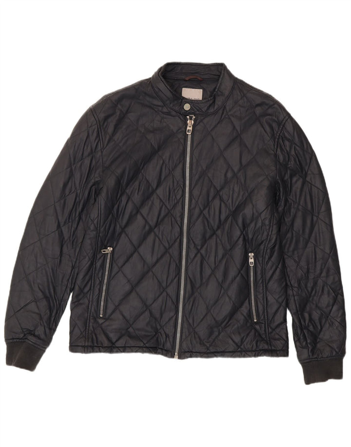 Jachetă matlasată pentru bărbați Zara UK 42 XL Poliester negru
