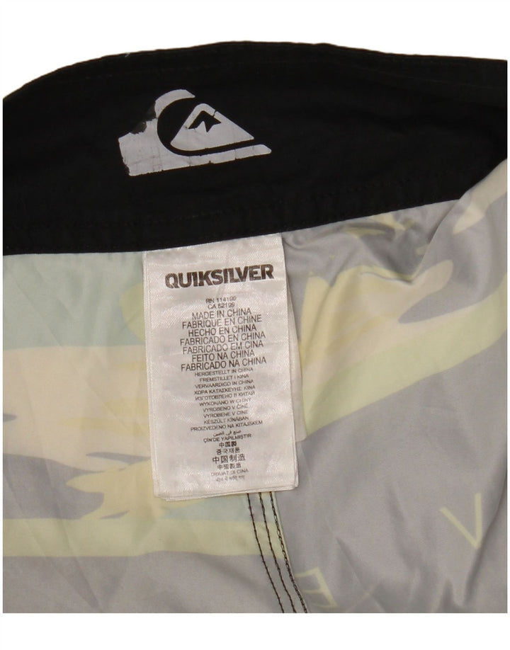 Pantaloni scurți de înot grafic Quiksilver pentru bărbați, poliester cu dungi mari, negre