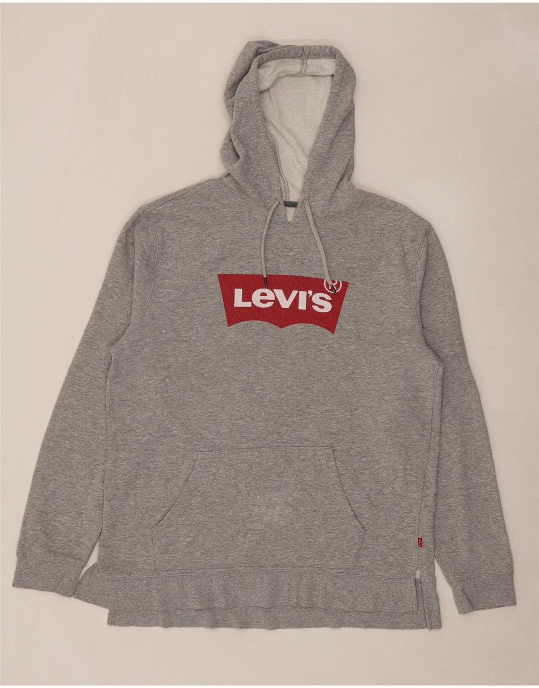 Pulover cu capota cu grafic Levi's pentru bărbați, mare, gri bumbac cu pete