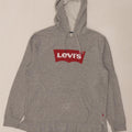 Pulover cu capota cu grafic Levi's pentru bărbați, mare, gri bumbac cu pete