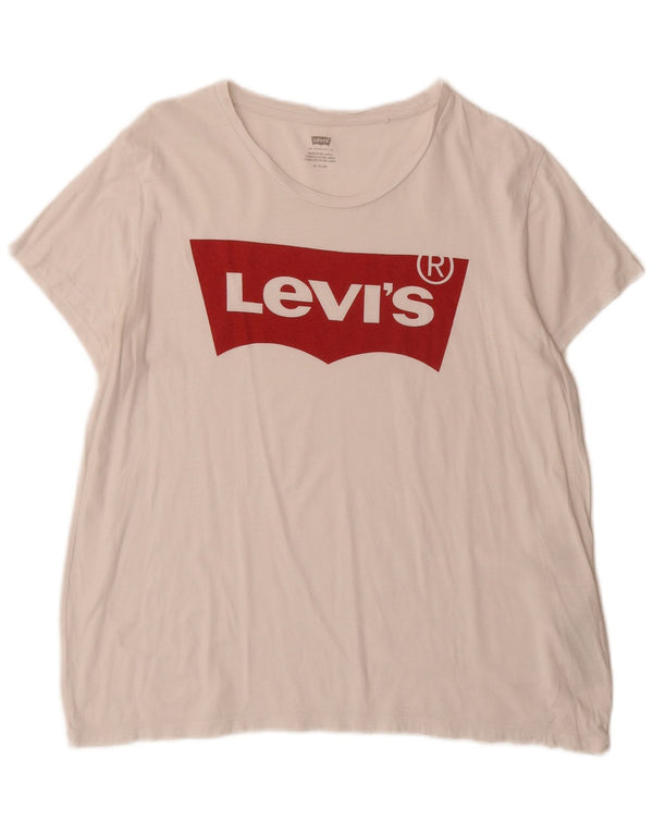 Tricou cu grafic Levi's pentru femei Top UK 18 XL Bumbac alb