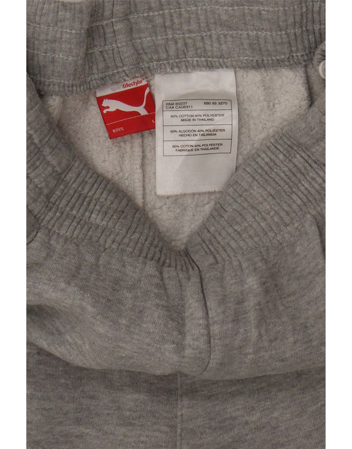 Pantaloni de trening Puma pentru baieti 13-14 ani, mare, gri bumbac