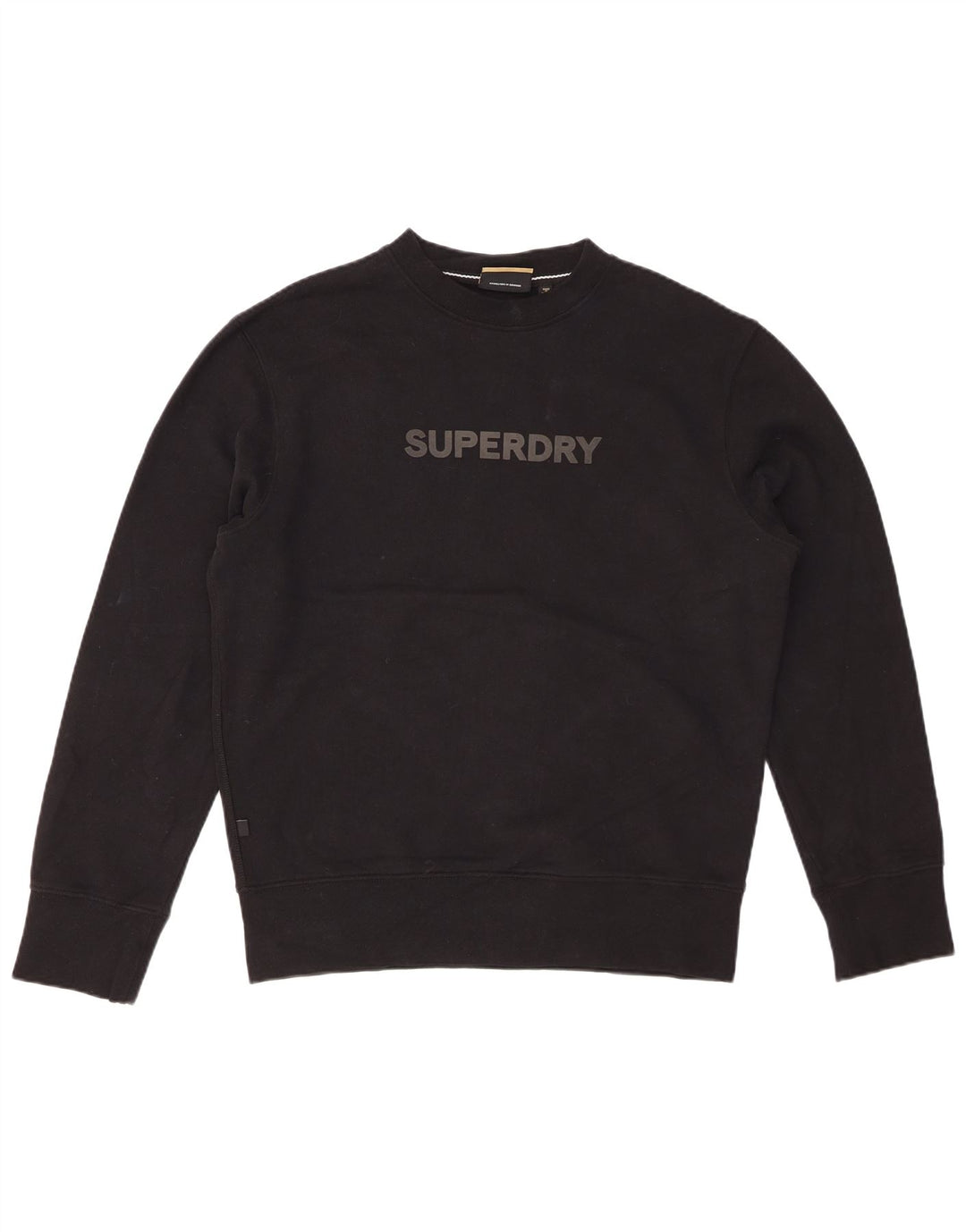 SUPERDRY Hanorac grafic pentru bărbați Pulover mic, negru, bumbac