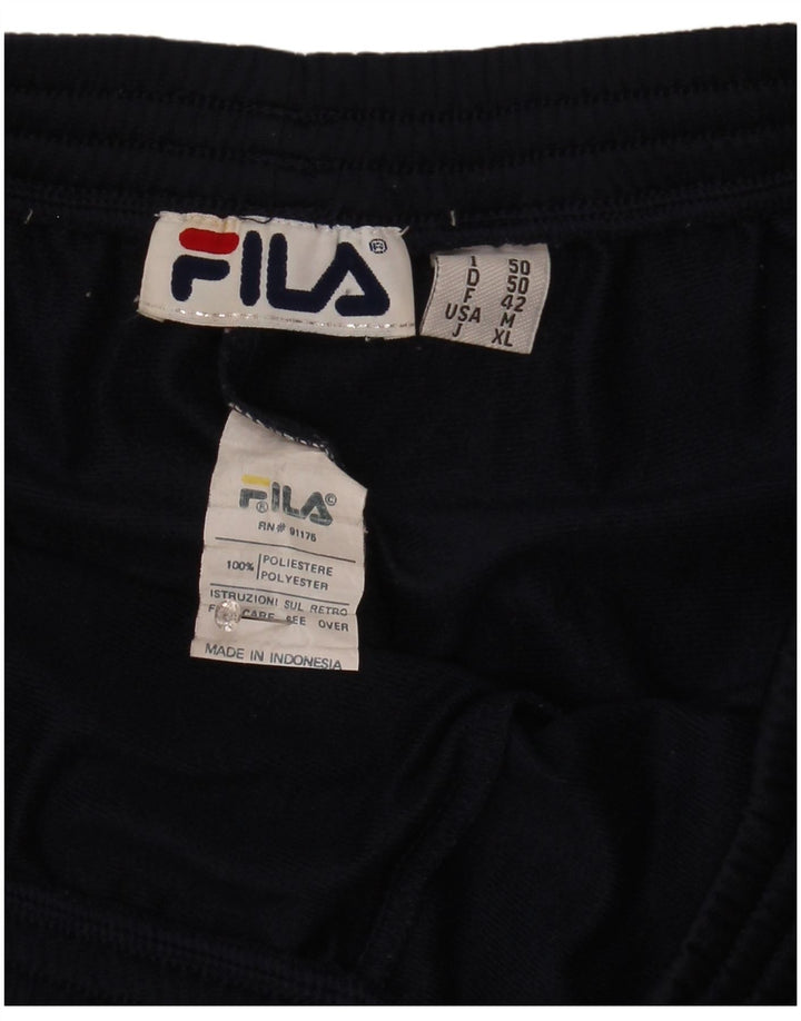 Pantaloni de trening Fila pentru bărbați, poliester mediu bleumarin