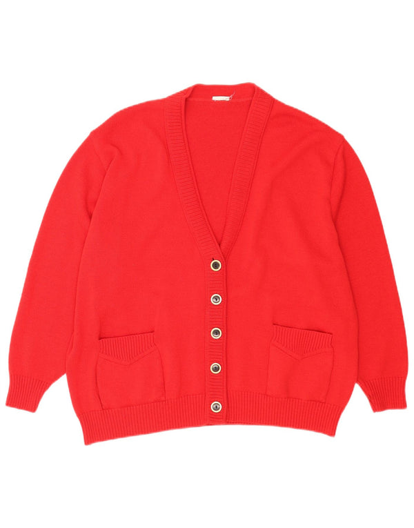 Pulover cardigan supradimensionat pentru femei VINTAGE UK 18 XL Roșu