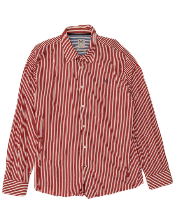 Crew Clothing Cămașă clasică pentru bărbați 2XL, bumbac roșu cu dungi