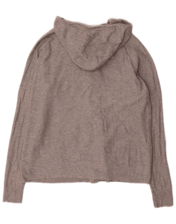 Pulover cardigan cu glugă pentru femei Marks & Spencer UK 10 mic, gri, viscoză