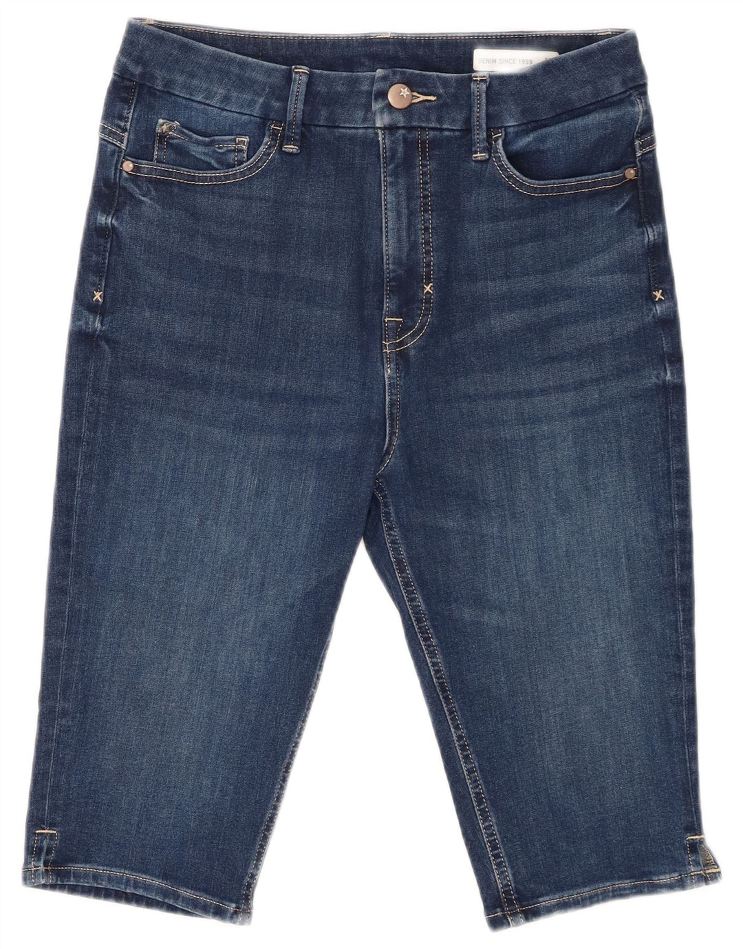Pantaloni scurți din denim pentru femei Marks & Spencer UK 12 Medium W32 Bumbac albastru