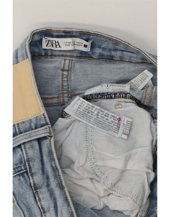 Blugi de damă ZARA Crop Bootcut EU 40 Medium W30 L25 Bumbac albastru