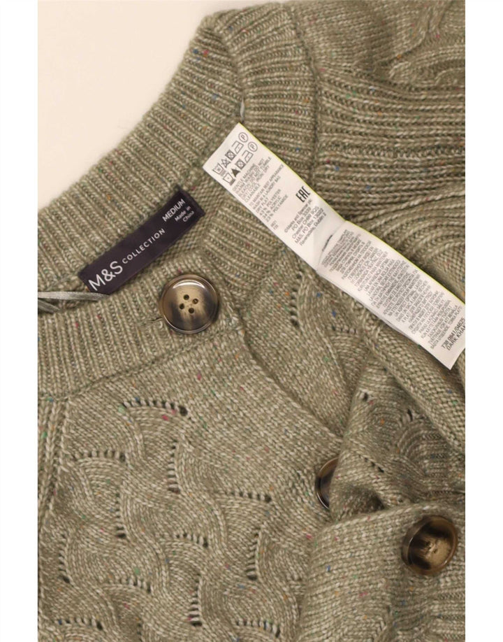 Pulover cardigan pentru femei Marks & Spencer UK 14 Poliester kaki mediu