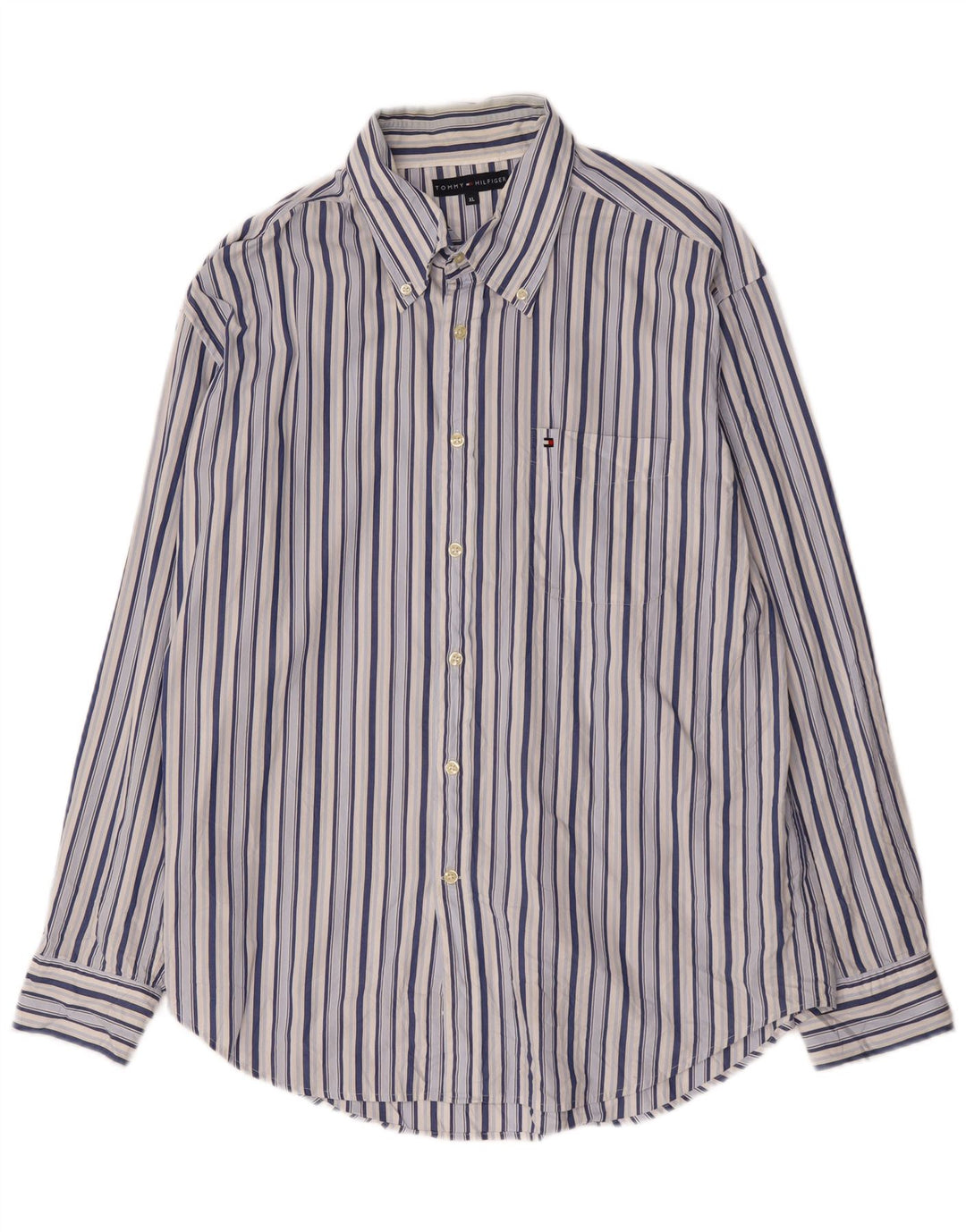 Cămașă pentru bărbați Tommy Hilfiger XL, bumbac cu dungi albastre