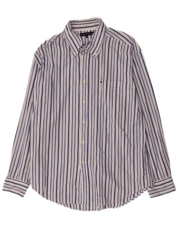 Cămașă pentru bărbați Tommy Hilfiger XL, bumbac cu dungi albastre