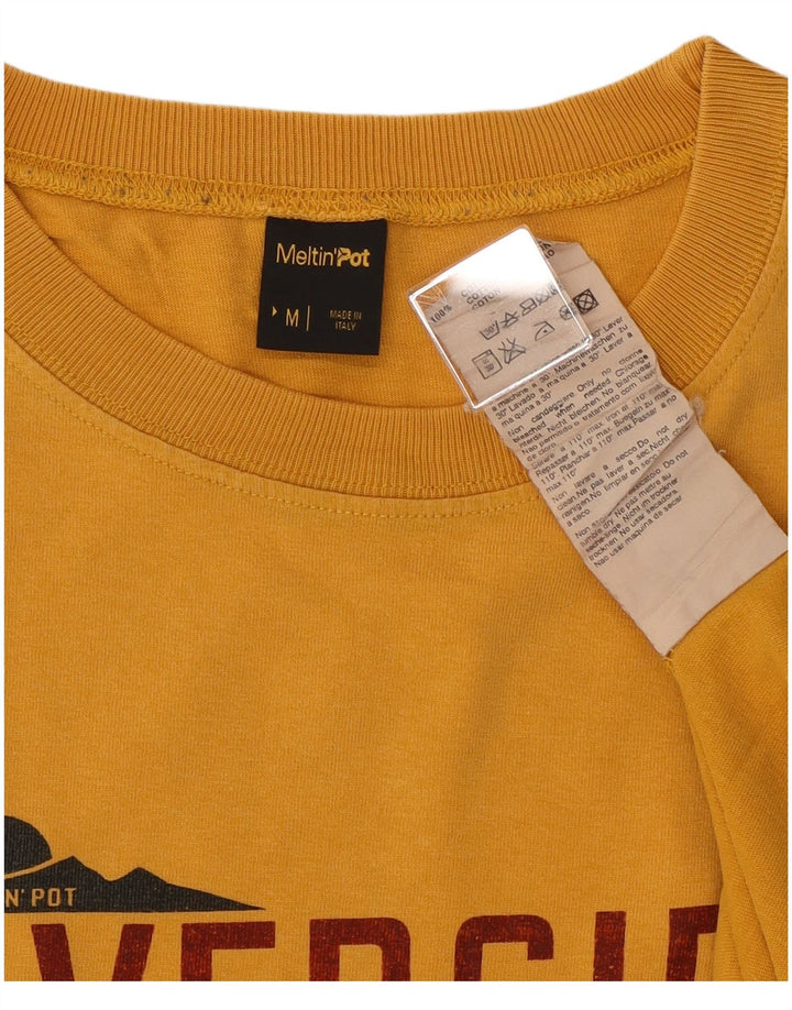 Tricou grafic pentru bărbați Meltin' Pot Top din bumbac galben mediu