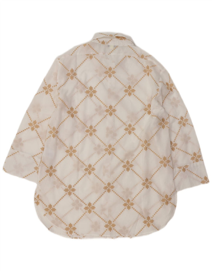 Cămașă supradimensionată pentru femei ALTAMIRA UK 14 Medium White Geometric Bumbac