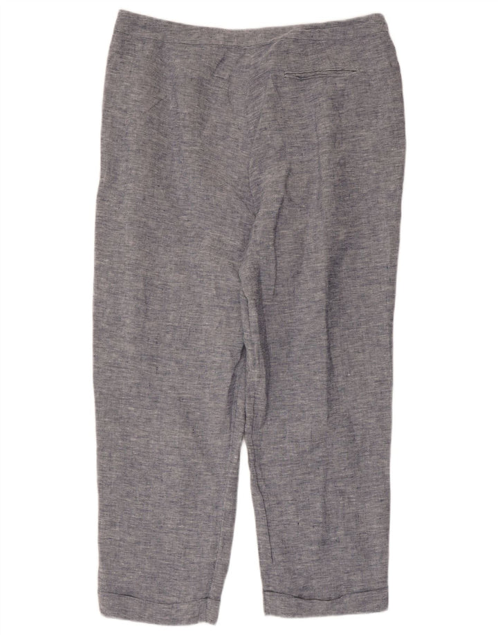 Pantaloni tăiați drepți pentru femei JAEGER UK 16 mare L36 L25 in albastru