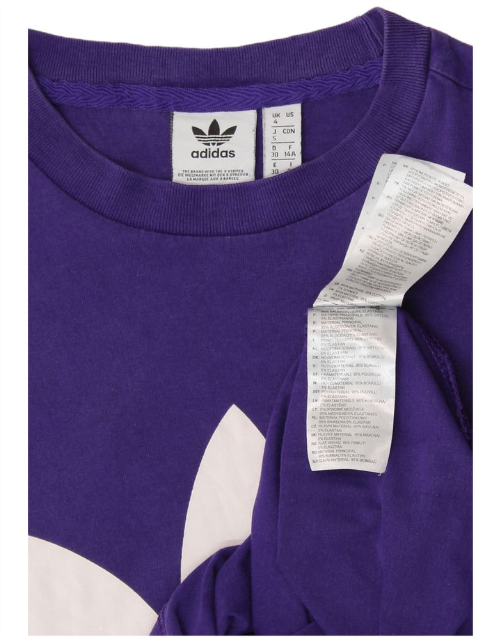 Tricou grafic ADIDAS pentru femei Top UK 4 XS Purple Bumbac