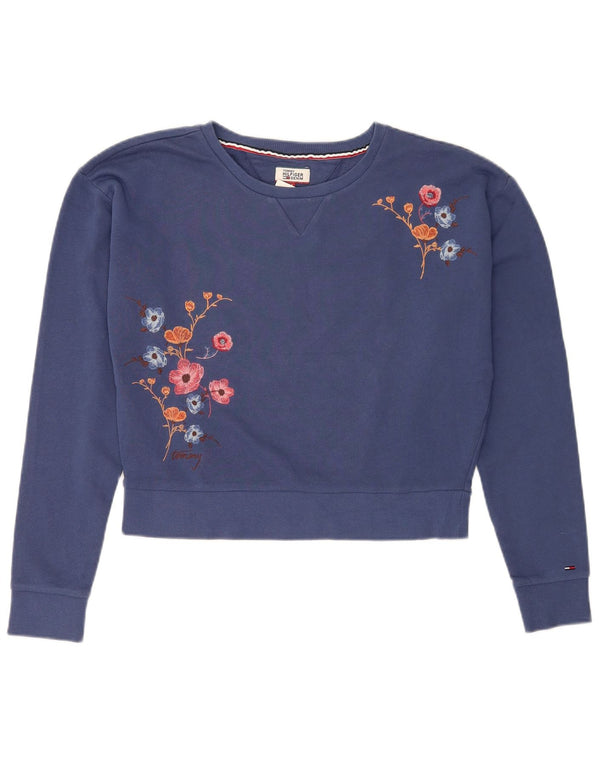 Pulover crop pentru femei Tommy Hilfiger UK 14 Medium Bleumarin Floral