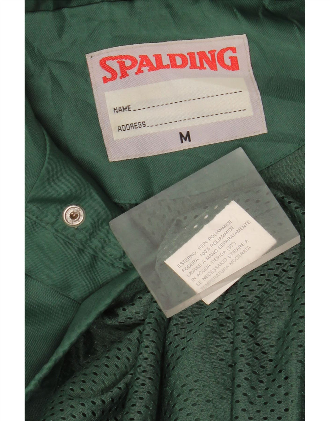 Jachetă de ploaie cu glugă Spalding pentru bărbați, cu formă lejeră, UK 38 Poliamidă verde medie