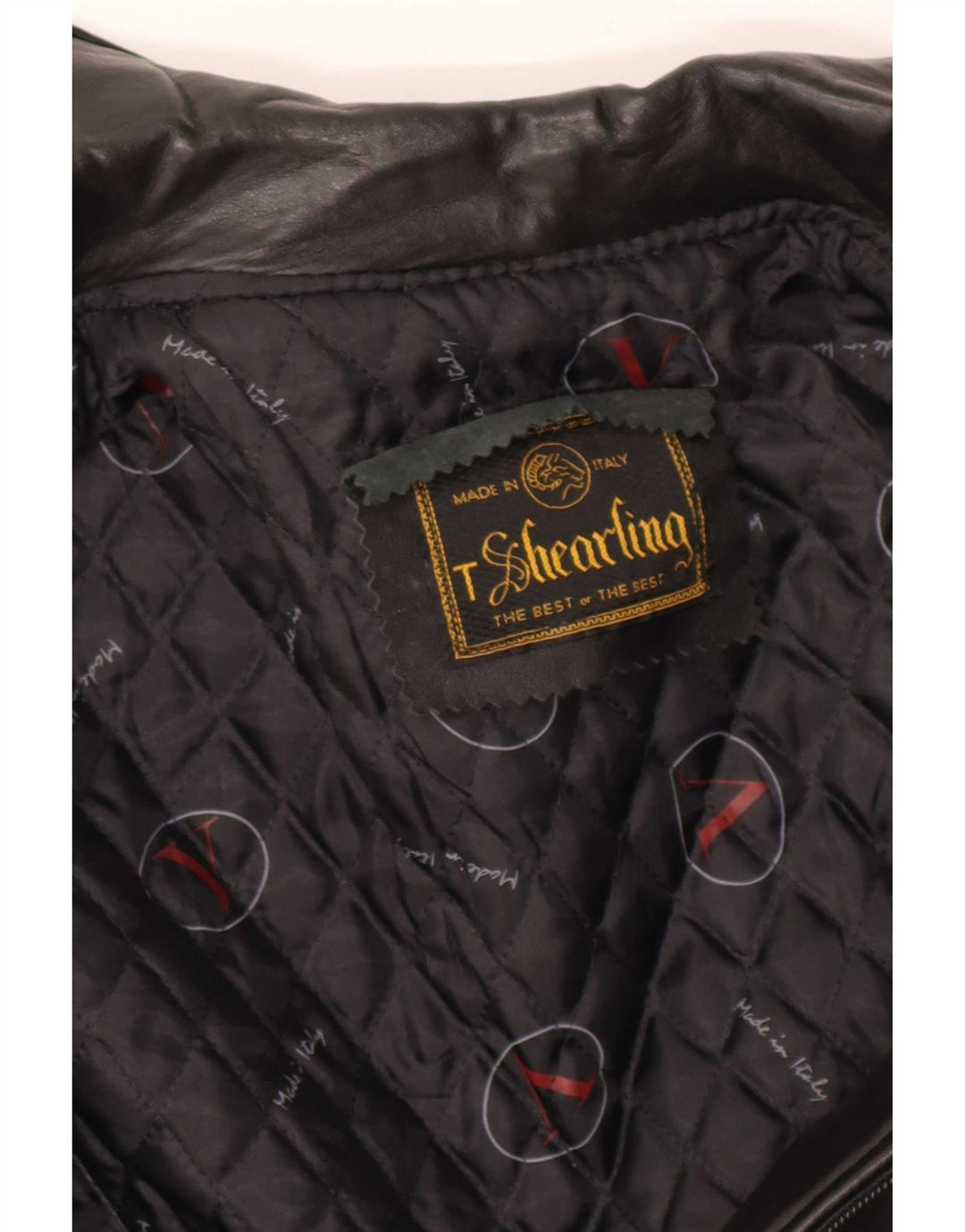 Jachetă de piele vintage pentru bărbați UK 36 Small Black Shearling
