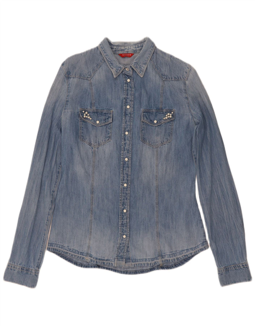 Cămașă de blugi pentru femei Guess UK 8 Small Blue Bumbac