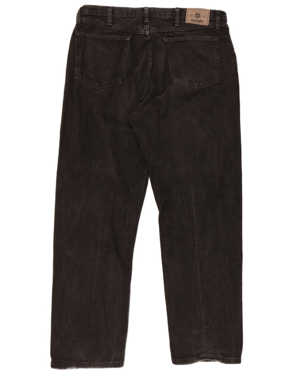 Blugi drepti Wrangler pentru bărbați, cu ajustare relaxată, W36 L32, bumbac negru