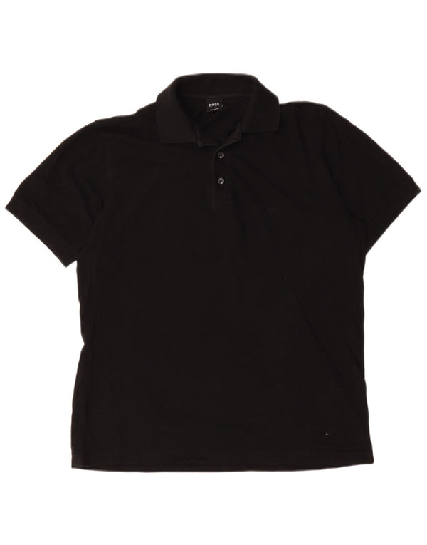 Tricou polo pentru bărbați Hugo Boss, bumbac mediu negru