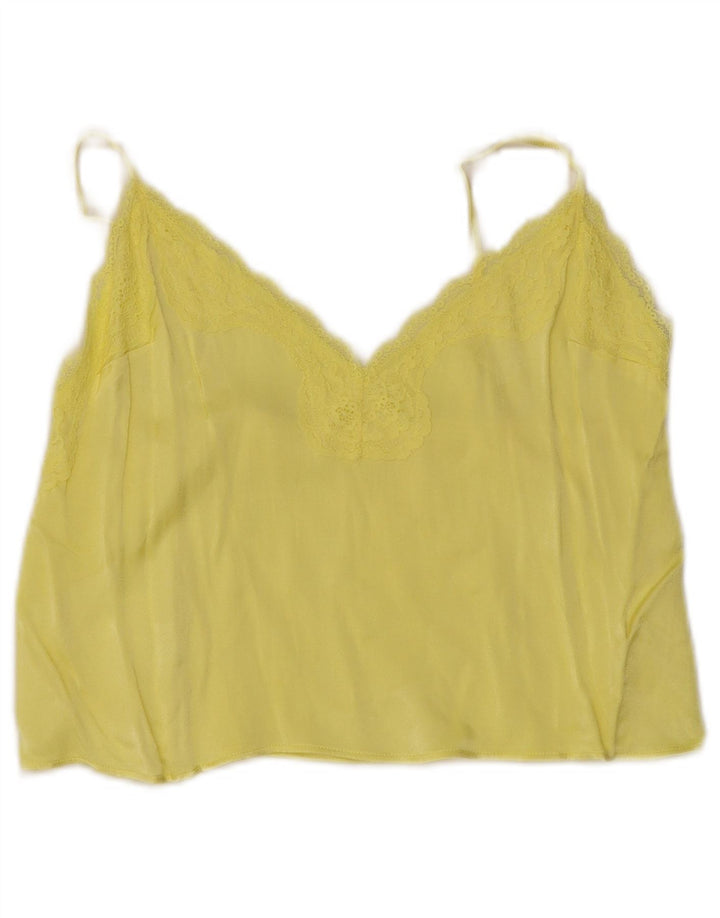 Top camis vintage pentru femei UK 10 Small Yellow