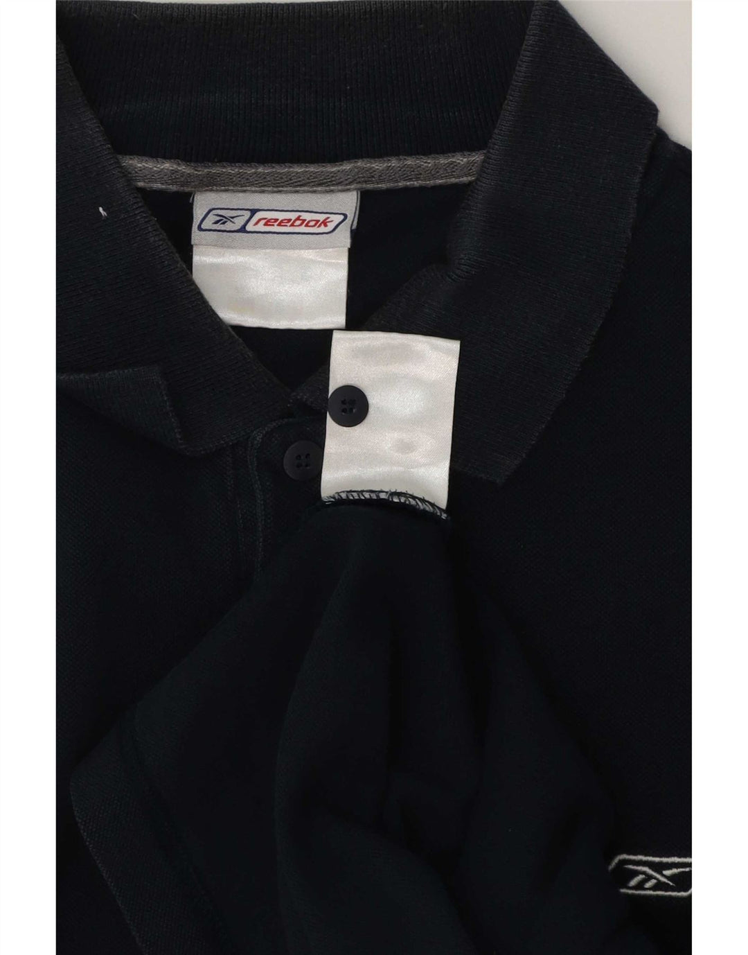 Tricou polo Reebok pentru bărbați, bumbac cu dungi, albastru bleumarin mediu
